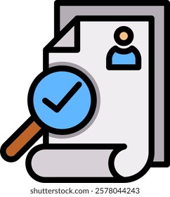 Verification Icon Lineal Color Vector Illustration