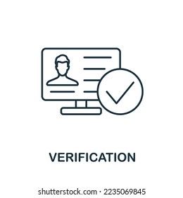 Verification icon. Monochrome simple Cyber Security icon for templates, web design and infographics