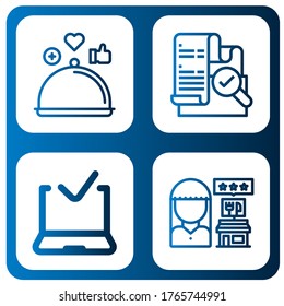 verification icon set. Collection of Review, Verification, Approved delivery icons