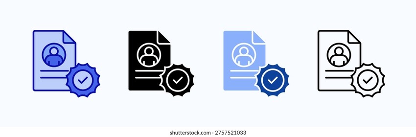 Verification Icon Sheet Multiple Style Collection Isolated Vector