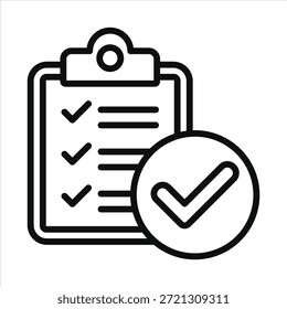 Ícone de Verificação. Ilustração de contorno de vetor simples.