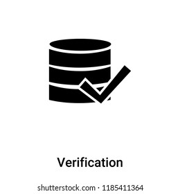 Verification icon vector isolated on white background, logo concept of Verification sign on transparent background, filled black symbol