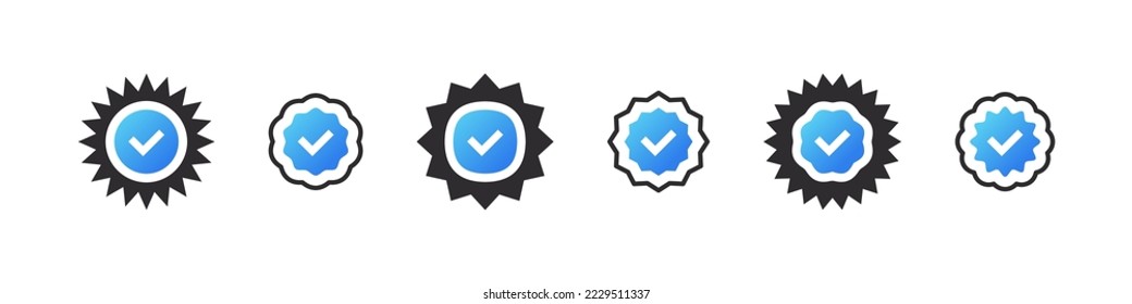 Verification icons set. Profile Verification. Conceptual confirmation icons. Icons confirming verification. Vector illustration