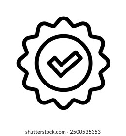 verification line icon illustration vector graphic. Simple element illustration vector graphic, suitable for app, websites, and presentations isolated on white background