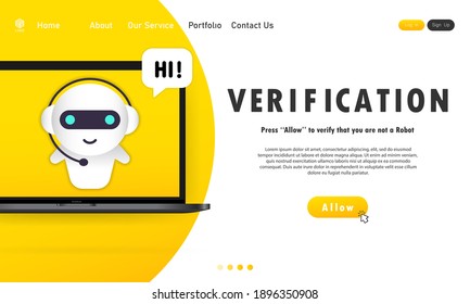 Verification on laptop display banner. Data access and user experience abstract concept. Vector on isolated white background. EPS 10