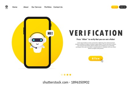 Verification on smartphone display banner. Information privacy, verification technologies, access control system. Vector on isolated white background. EPS 10
