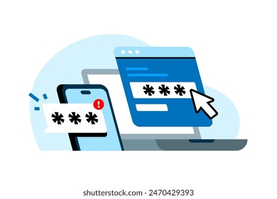 verification, otp one time password has been send, input code concept illustration flat design. simple modern graphic element for ui, infographic, icon