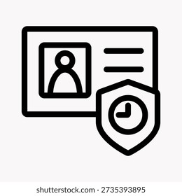 Verification pending waiting icon for identity check and AML onboarding process in financial systems rounded outline editable stroke vector.
