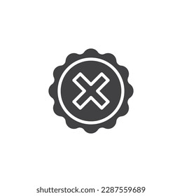 Verification reject vector icon. Decline X cross filled flat sign for mobile concept and web design. Wrong, delete glyph icon. Symbol, logo illustration. Vector graphics