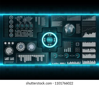 Verification scanners set. Finger Scan in Futuristic Style. Biometric id with Futuristic HUD Interface. screen monitor background template. Scanning Technology Concept Illustration. Identification
