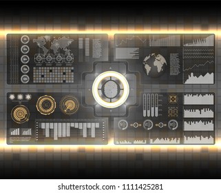 Verification scanners set. Finger Scan in Futuristic Style. Biometric id with Futuristic HUD Interface. screen monitor background template.