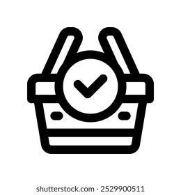 verification shopping icon. vector line icon for your website, mobile, presentation, and logo design.