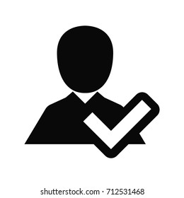 verification symbol of a man user icon