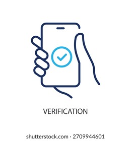 Iconos de línea delgada de verificación. Ilustración vectorial original.