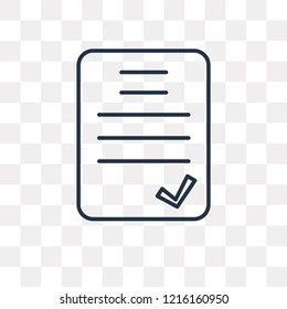 Verification vector outline icon isolated on transparent background, high quality linear Verification transparency concept can be used web and mobile