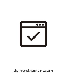 verification window button icon sign signifier vector