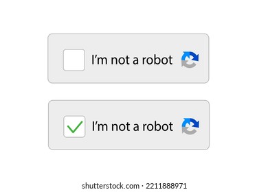 Verification window, identification of the person. Captcha I'm not a robot. Computer code. Vector illustration