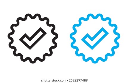 Verified account badge social media icon . EPS 10 AI