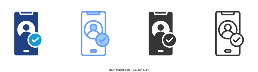 Verified Account icon set multiple style collection