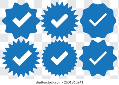 Verified account icon set vector design