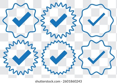 Verified account icon set vector design