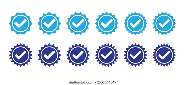 Verified account icon set vector design.