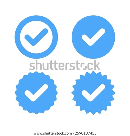 Verified account icon set vector design