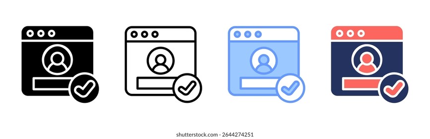 Verified Account icon sheet multiple style collection