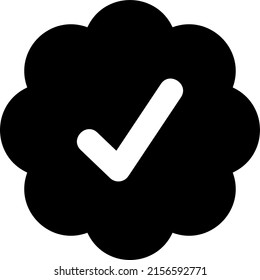 Verifizierte Account-Icon Vektordesign-Vorlage und Illustration mit bearbeitetem Strich