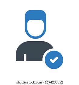 verified account vector glyph color icon 
