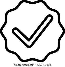 Icono de vector de cuenta verificado, verifique la ilustración de símbolo de botón en fondo blanco..eps
