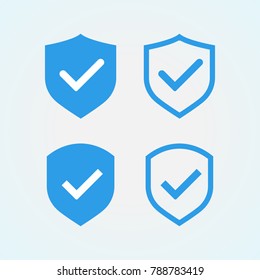 Verified and approve sign for social networks. Vector kit. Good for web badges, buttons, pins. 