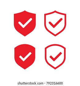 Verified and approve sign for social networks. Vector kit. Good for web badges, buttons, pins. 
