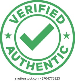 Vector Auténtica verificado del sello en color verde