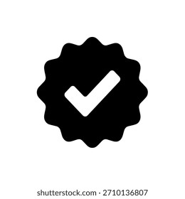 Verificado Insignia Comprobar símbolo de icono de marca para la Aprobación de redes sociales e identidad digital Negro