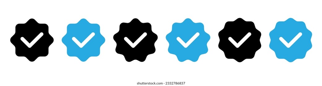 Verified badge check mark ion set