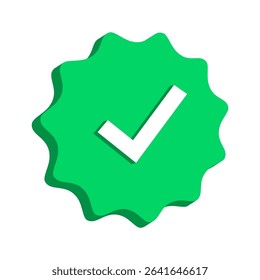 Verified Badge Confirmed Official Account Social Media Sign Icon Symbol Vector Illustration