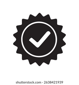 Verified Badge Icon – Check Mark in Seal Vector. vector illustration eps 10