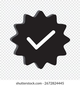 Verified badge icon Collection of different style star shaped social media icons. Blue, Green and Black colorful checkmark and Verified badge icon. Vector illustrator. EPS 10