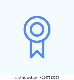 Verified or badge icon for the e-commerce website design. Rounded and thin icon of the badge emblem.