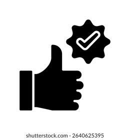 Verified Badge Icon Glyph Vector Illustration