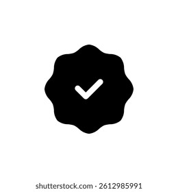Verified badge icon. Represents trust, authenticity, approval, and quality. Ideal for websites, apps, social media, and symbol of validation