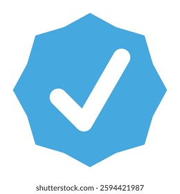 Verified badge icon tick symbol Vector blue, black, green verification badge approved check mark icon - Quality certify icon. Vector icons. official account profile verify