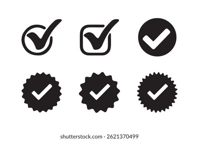 Verified badge icon tick symbol vector approved check mark icon. Vector eps 10