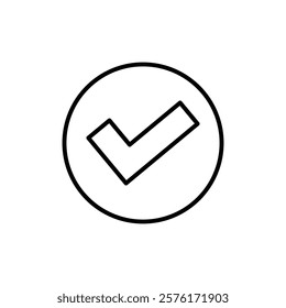 Verified badge icon vector outline logo sign