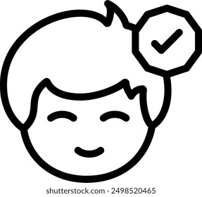 Verified badge Line Vector Icon Design