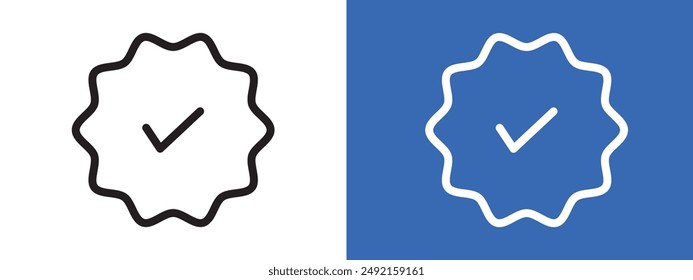 Contorno de Vector de conjunto de signo de logotipo de insignia verificado