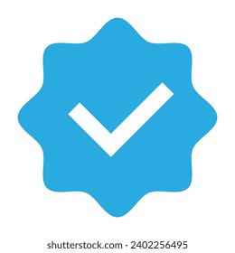 Verified badge vector blue color isolated