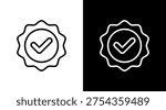 Verified Badge White Icon Set Design