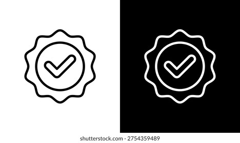 Verified Badge White Icon Set Design